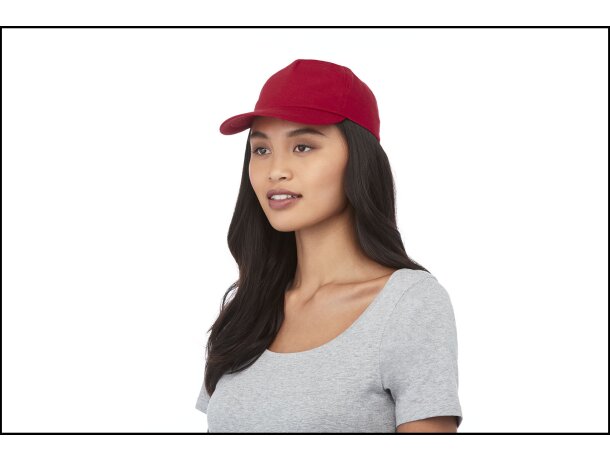 Gorra promocional de 5 paneles con impresión personalizada Magenta detalle 18