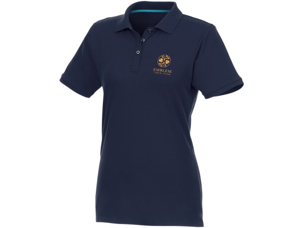 Polo manga corta algodón orgánico 220 g/m2 Elevate Nxt Beryl Azul marino detalle 8