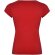 Camiseta manga corta mujer Belice Roly entallada cuello v Rojo detalle 22