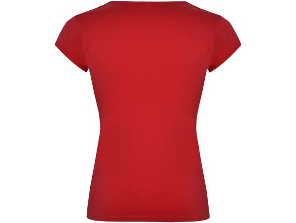 Camiseta manga corta mujer Belice Roly entallada cuello v Rojo detalle 22
