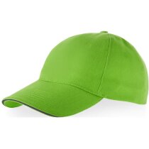 Gorra con detalles en visera de 5 paneles personalizada verde claro Gorra con detalles en visera de 5 paneles personalizada verde claro