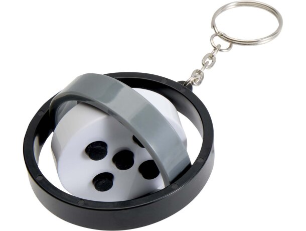 Llavero con giroscopio de plástico reciclado Spinx Negro intenso detalle 3