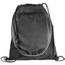 Mochila con cuerdas con lateral de rejilla personalizada azul medio