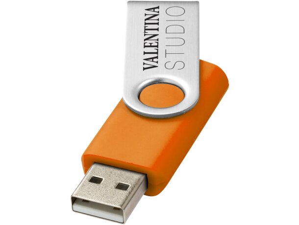 Memoria USB Rotate 2GB con protección giratoria de aluminio Naranja/plateado detalle 21