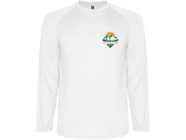 Camiseta deportiva Roly Montecarlo hombre manga larga Blanco detalle 1