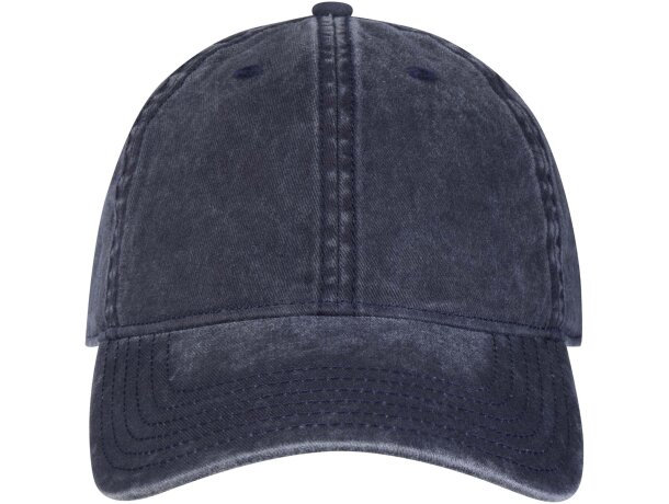 Gorra lavada de 6 paneles Grafton con algodón reciclado Azul marino detalle 5