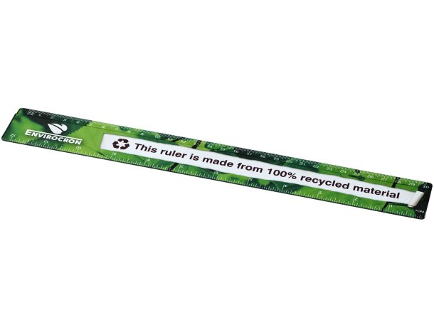 Regla 30 cm plástico reciclado Terran negro mate Negro intenso detalle 2