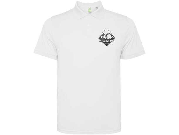 Polo manga corta hombre Tormo Roly poliéster reciclado Blanco detalle 29