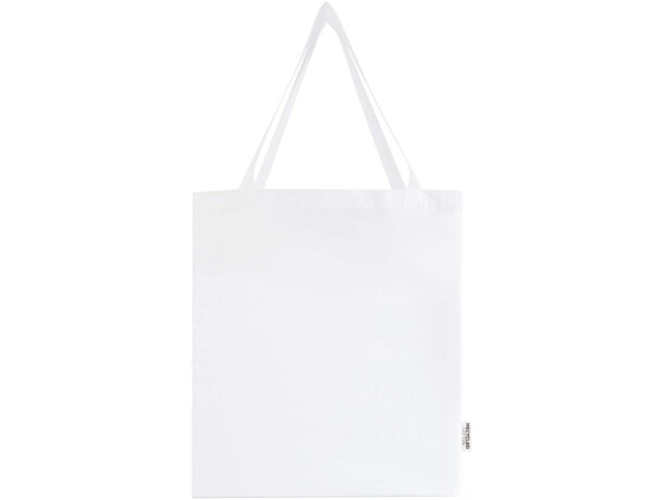 Bolsa tote con refuerzos algodón reciclado certificado GRS Madras Blanco detalle 27