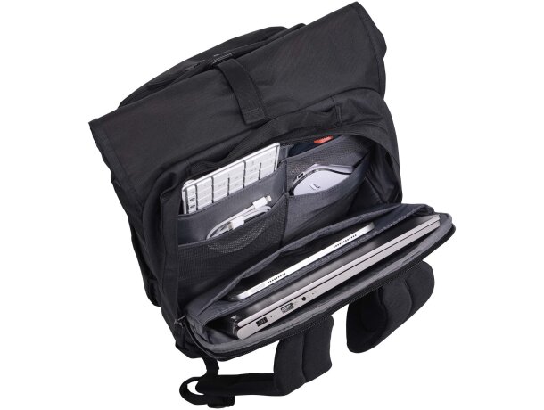 Mochila portátil 17 pulgadas reciclada expandible Case Logic Negro intenso detalle 6