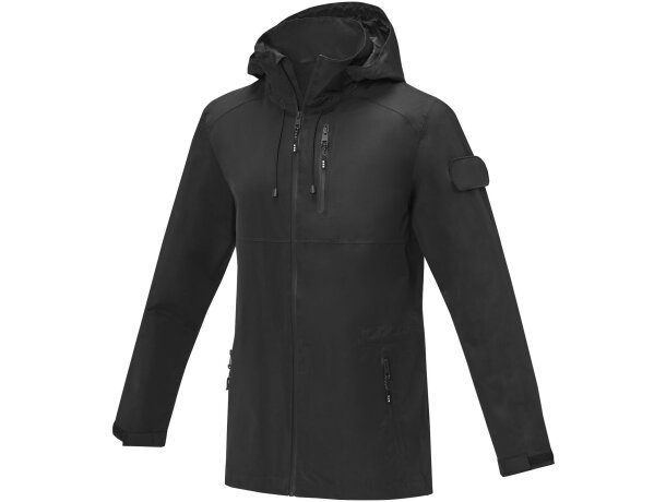 Chaqueta unisex ligera GRS reciclada Kai Negro intenso detalle 12