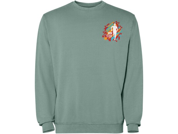 Sudadera cuello redondo unisex Jaya Roly algodón 250 g/m² Verde oscuro detalle 26