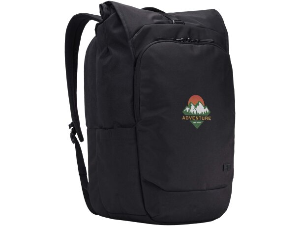 Mochila portátil 17 pulgadas reciclada expandible Case Logic Negro intenso detalle 1