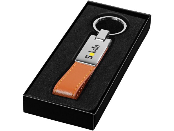 Llavero forma correa en estuche barato