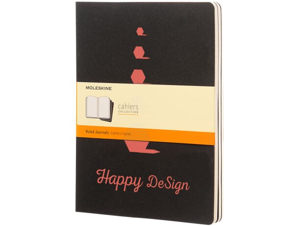 Libreta XL rayada Cahier Journal Moleskine con certificación FSC Negro intenso detalle 1