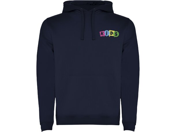 Sudadera con capucha infantil Urban Roly bicolor personalizable Azul marino detalle 31