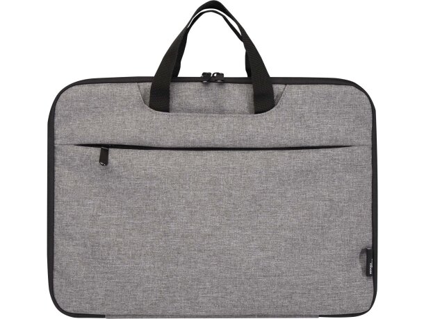 Maletín portátil 14 pulgadas Libra en poliéster reciclado Gris mezcla detalle 2