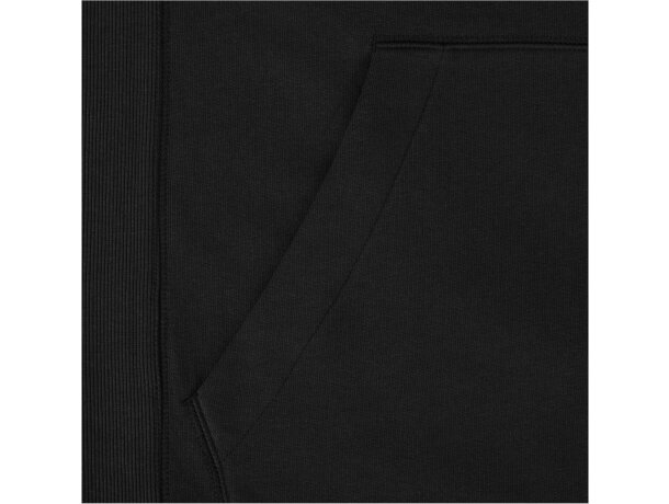 Sudadera con capucha unisex Laguna algodón BCI y poliéster Negro intenso detalle 29