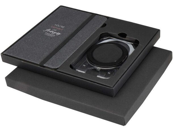 Set regalo libreta tapa dura A6 y cartera MagSafe Kern Gris detalle 1