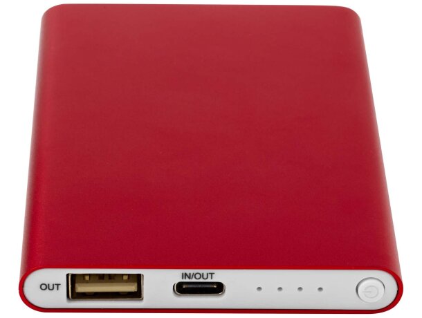 Batería externa Pep 4000 mAh aluminio reciclado certificado RCS Rojo detalle 12