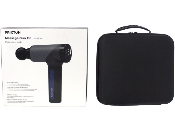 Pistola de masaje Prixton MGF100 con 6 cabezales intercambiables Negro intenso detalle 2