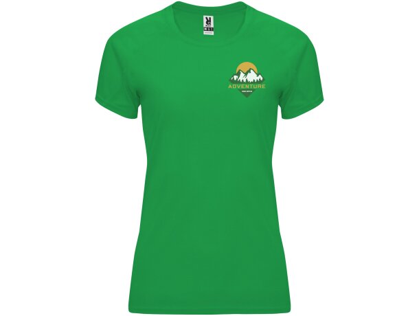Camiseta deportiva manga corta mujer Bahrain Roly técnica Verde helecho detalle 53