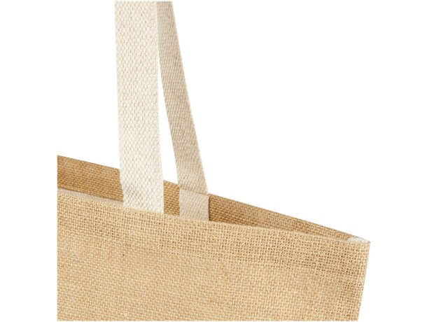 Bolsa tote de yute laminado Juta con certificación OEKO-Tex Natural/blanco detalle 2