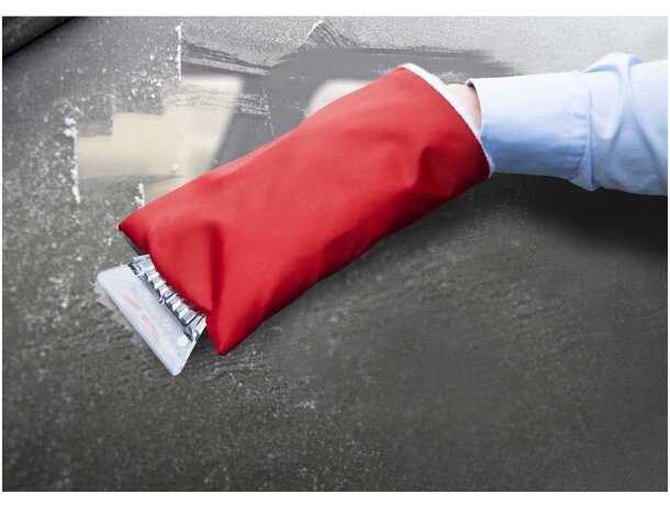 Rascador de hilos con guante de poliester Rojo detalle 3