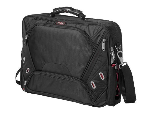 Maletín de nylon y neopreno para portátil de 17" personalizado negro intenso Maletín de nylon y neopreno para portátil de 17" personalizado negro intenso