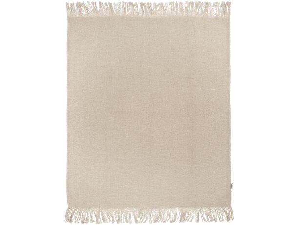 Manta sostenible Ivy de mohair y RPET con certificación GRS Beige detalle 4
