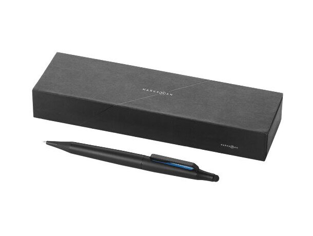 Bolígrafo puntero táctil de metal con estuche personalizado negro intenso Bolígrafo puntero táctil de metal con estuche personalizado negro intenso