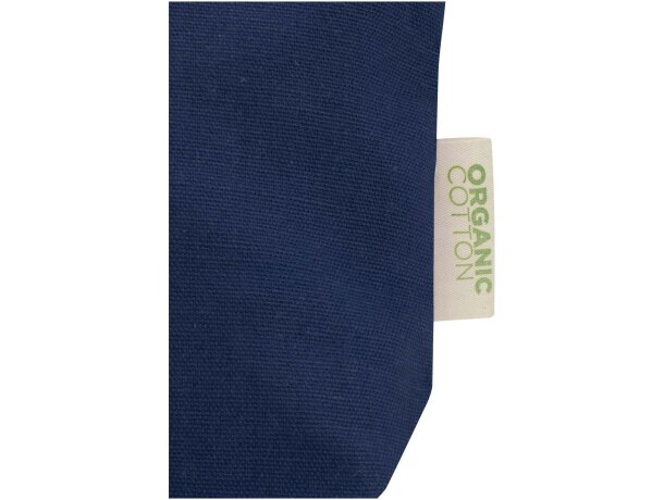 Bolsa de aseo pequeña Odisha algodón orgánico certificado OCS Azul marino detalle 12
