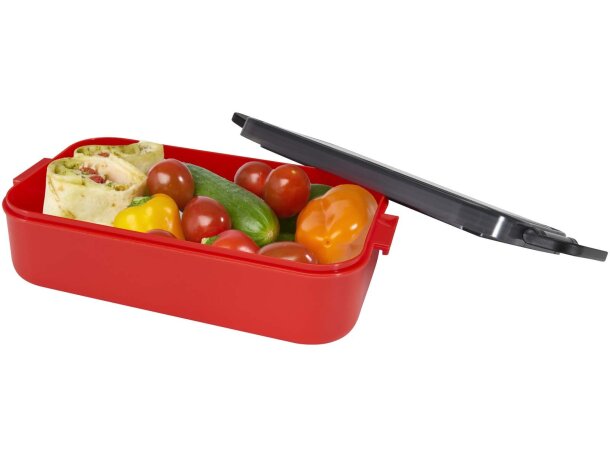 Fiambrera Snappy 1000 ml con cubiertos integrados en tapa Rojo detalle 16