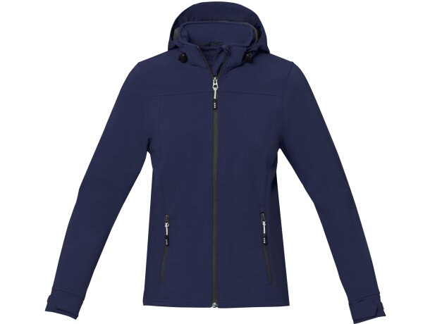Chaqueta softshell mujer Langley corte entallado impermeable Azul marino detalle 17