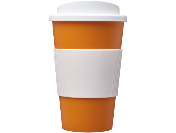 Vaso térmico 350ml con agarradera Americano Naranja/blanco detalle 82