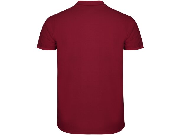 Polo manga corta hombre Star Roly 100% algodón piqué 200 g/m² Granate detalle 82