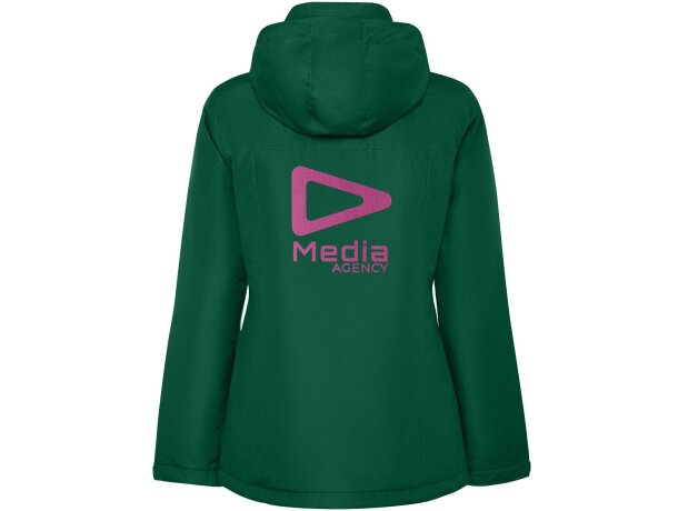 Parka acolchada America de Roly para mujer en poliéster reciclado Verde botella detalle 5