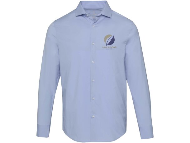 Camisa Carnelian popelina algodón BCI elástico hombre Azul claro detalle 7