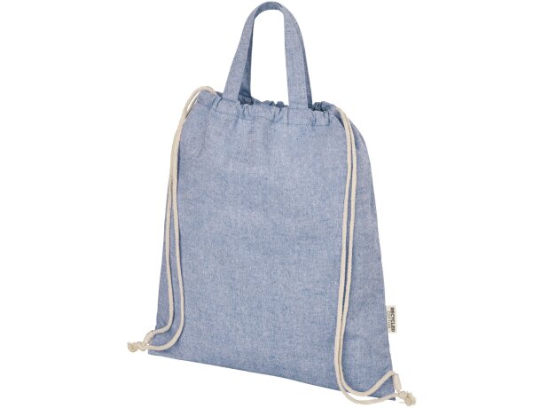 Mochila de cuerdas Aware Pheebs reciclada con rastreador QR Azul mezcla detalle 9