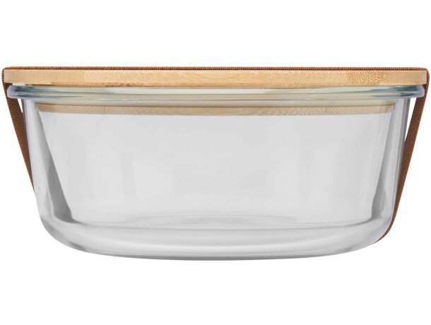 Ensaladera Vista de vidrio borosilicato con tapa de bambú Natural/transparente claro detalle 2