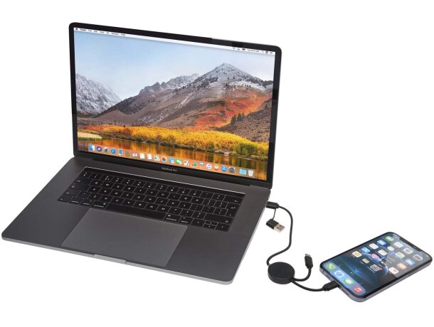 Cable 5 en 1 Citala de plástico reciclado Negro intenso detalle 7