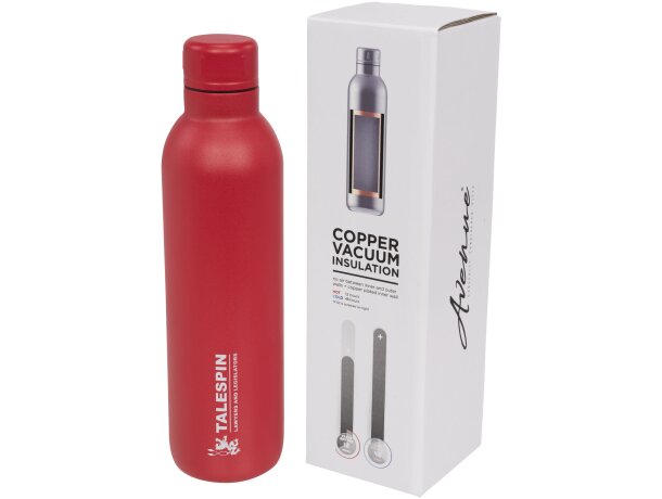 Botella termo con logo con tapa de rosca en acero inoxidable Thor Rojo detalle 36