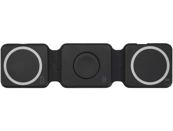 Cargador inalámbrico plegable 3 en 1 de 15W Armus Negro intenso detalle 2