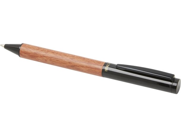 Bolígrafo de madera Timbre Negro intenso/marrón detalle 1