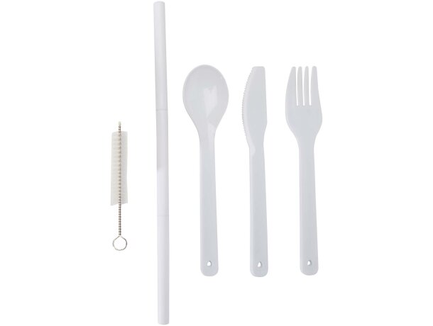 Set cubiertos reutilizables con tapa bambú Runa Gris pizarra detalle 24