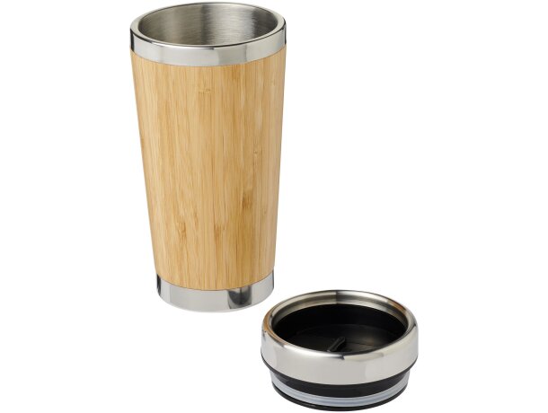 Vaso de 450 ml con exterior de bambú Bambus Marrón detalle 4