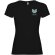 Camiseta mujer manga corta Jamaica Roly 100% algodón entallada Negro intenso detalle 5