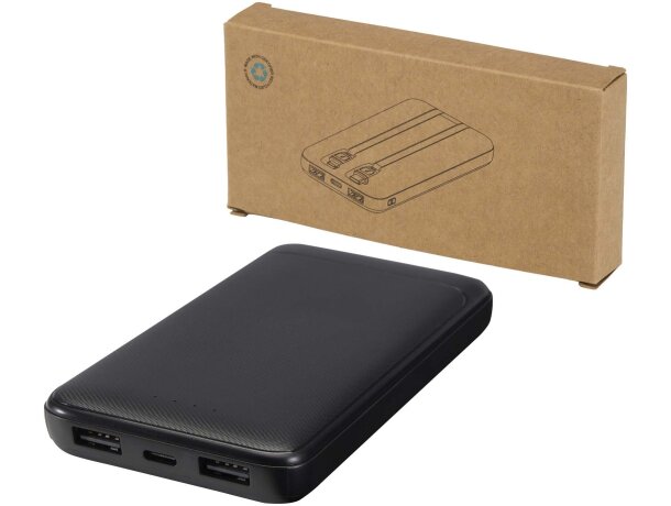 Batería externa Adhil de plástico reciclado 10000 mAh Blanco detalle 14