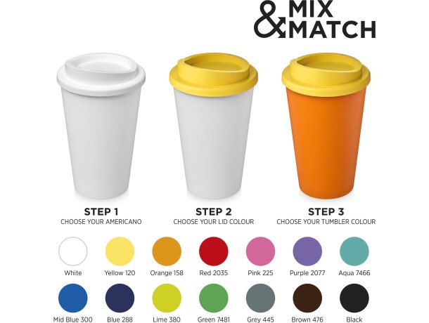 Vaso térmico Americano 350 ml con aislamiento de doble pared Blanco/negro intenso detalle 24