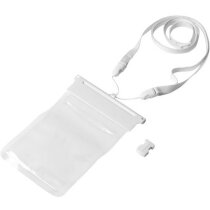 Bolsa impermeable para smartphone con colgador personalizada blanca Bolsa impermeable para smartphone con colgador personalizada blanca